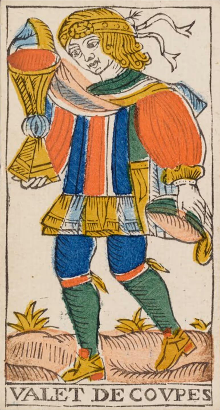 Page and Princess of Cups tarot card from the Thoth deck