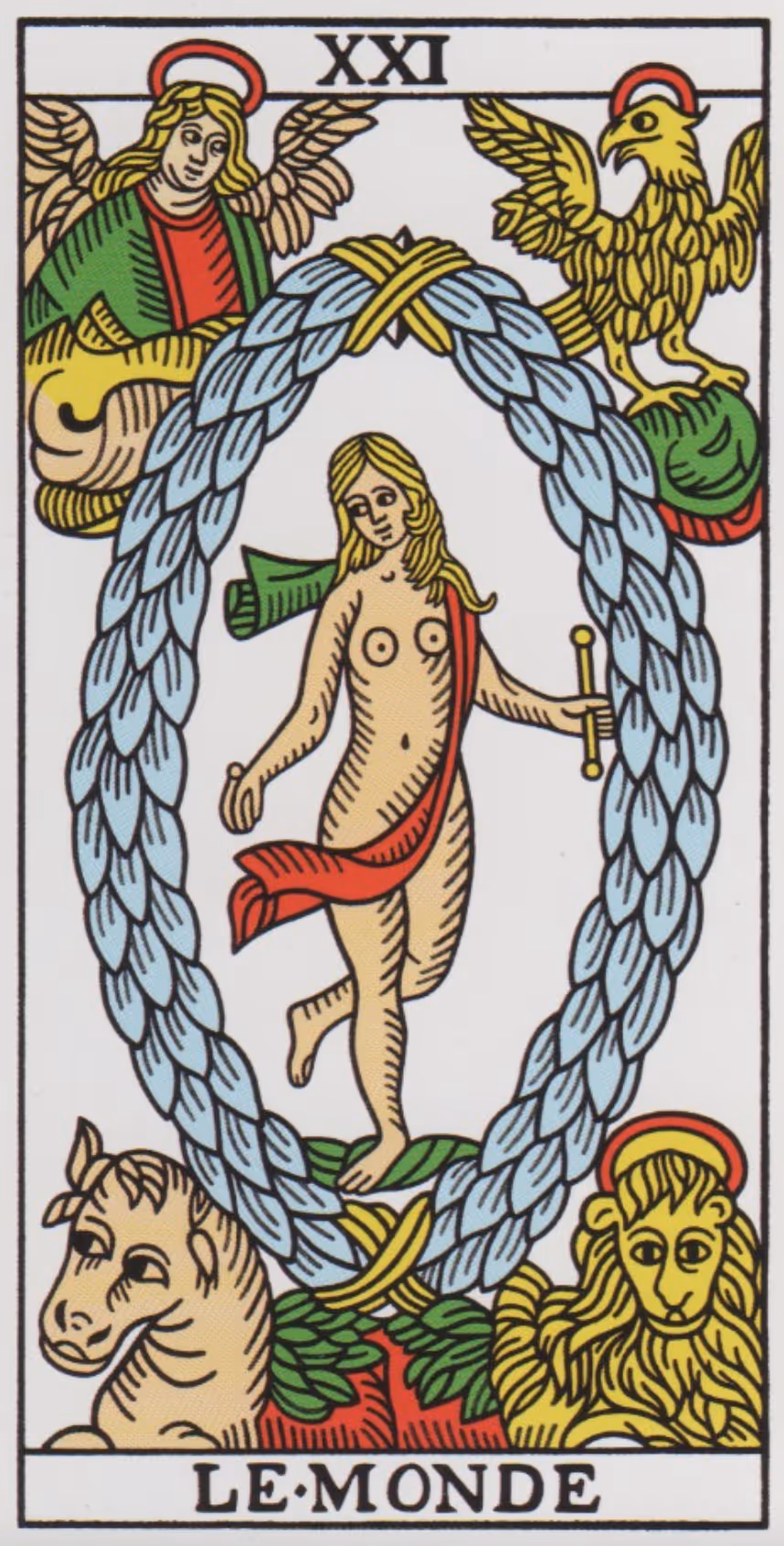 The World tarot card from the Rider deck
