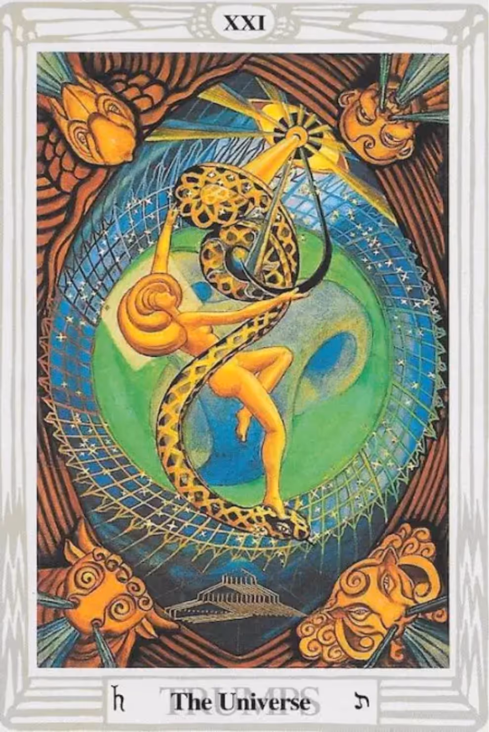 The World tarot card from the Rider deck