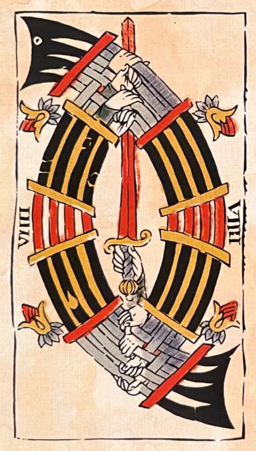 The Nine of Swords tarot card from the Rider deck