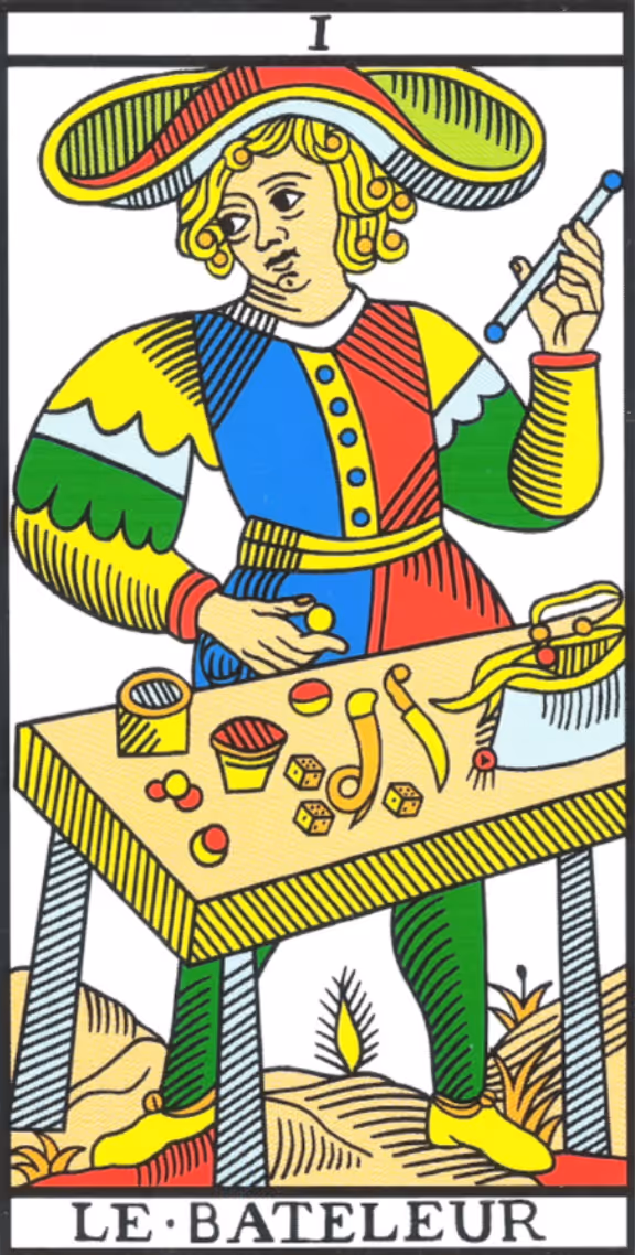 The Magician tarot card from the Rider deck
