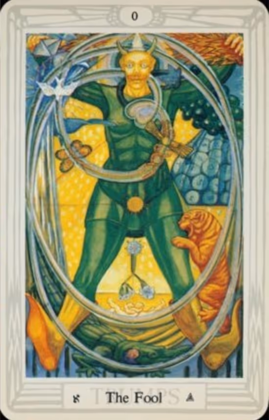 The Fool tarot card from the Rider deck
