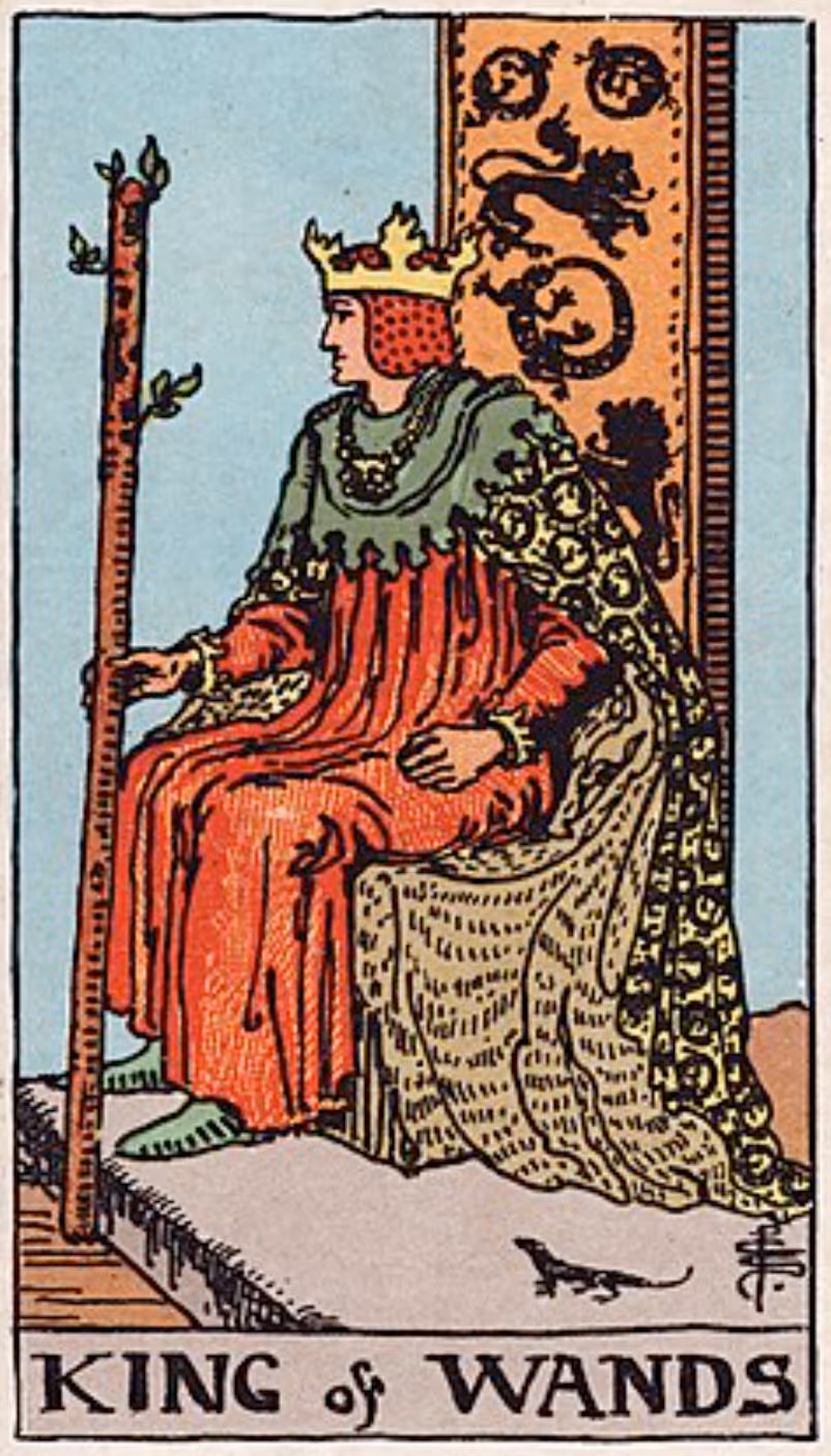 King of Wands / Prince of Wands tarot card from the Rider deck