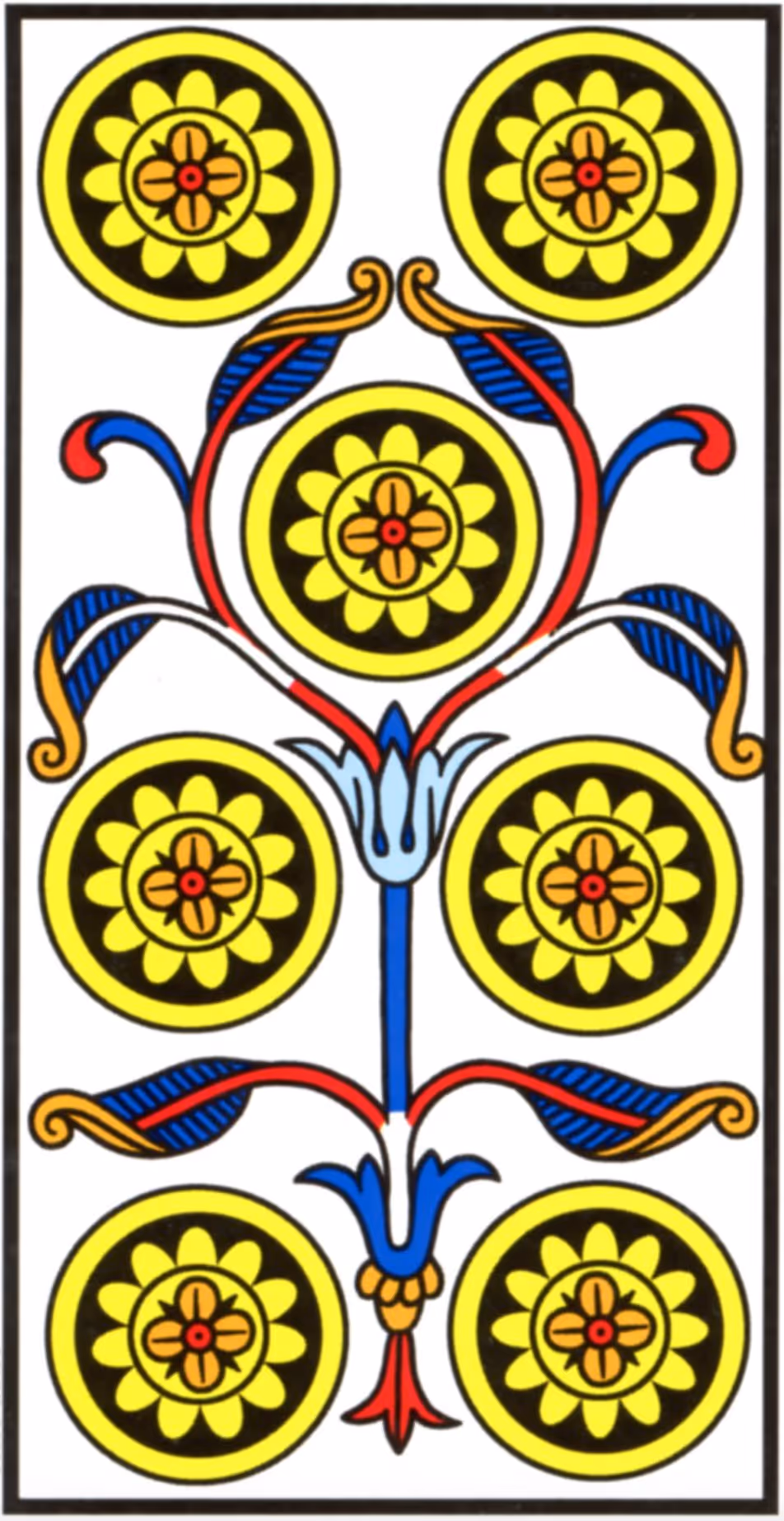 The Seven of Disks tarot card from the Thoth deck