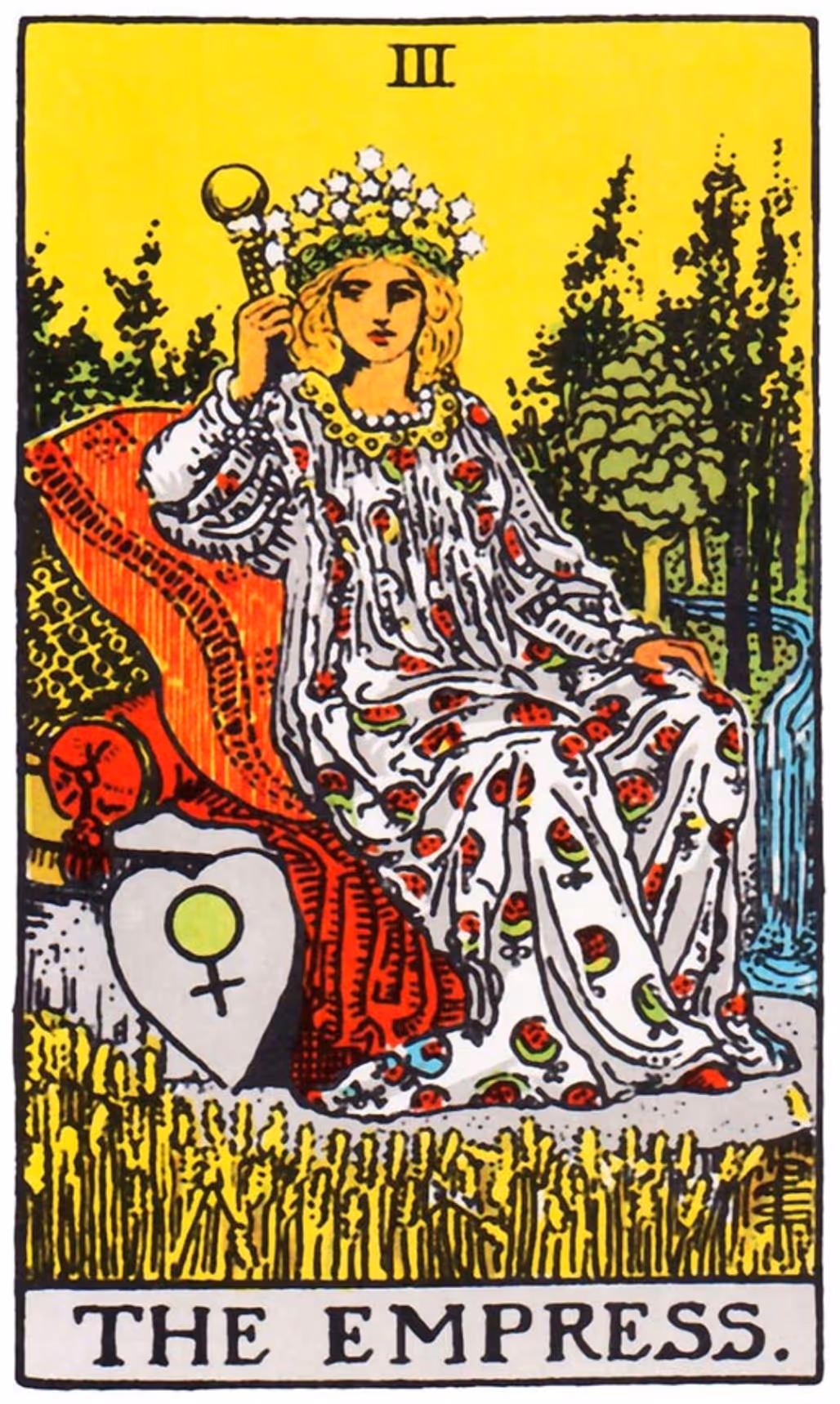 The Empress tarot card from the Rider deck