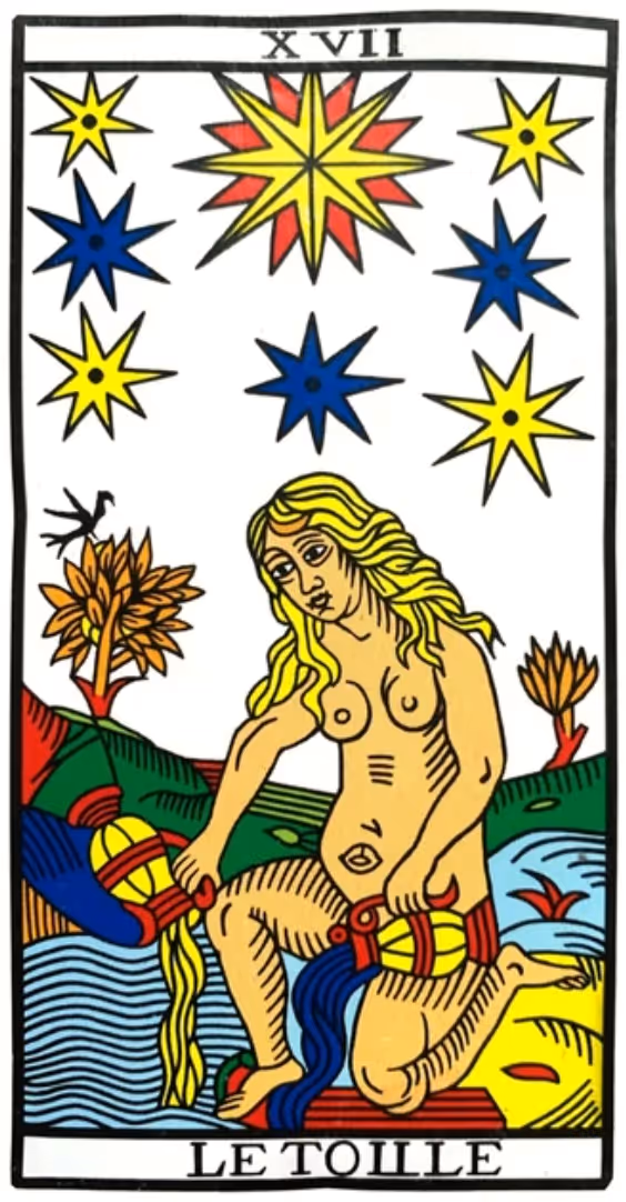 The Star tarot card from the Rider deck