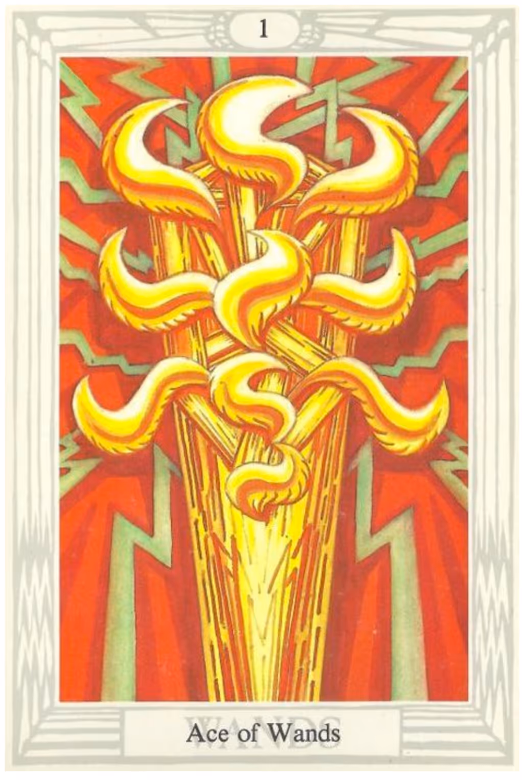 The Ace of Wands tarot card from the Rider deck
