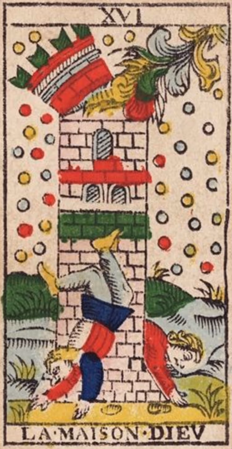 The Tower tarot card from the Thoth deck