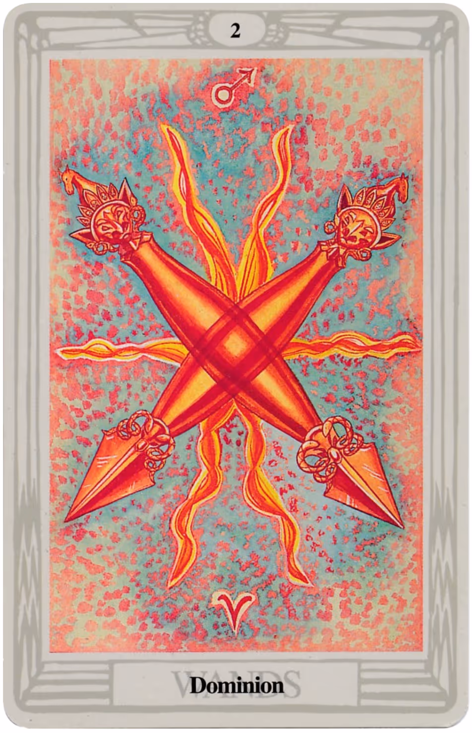 The Two of Wands tarot card from the Rider deck