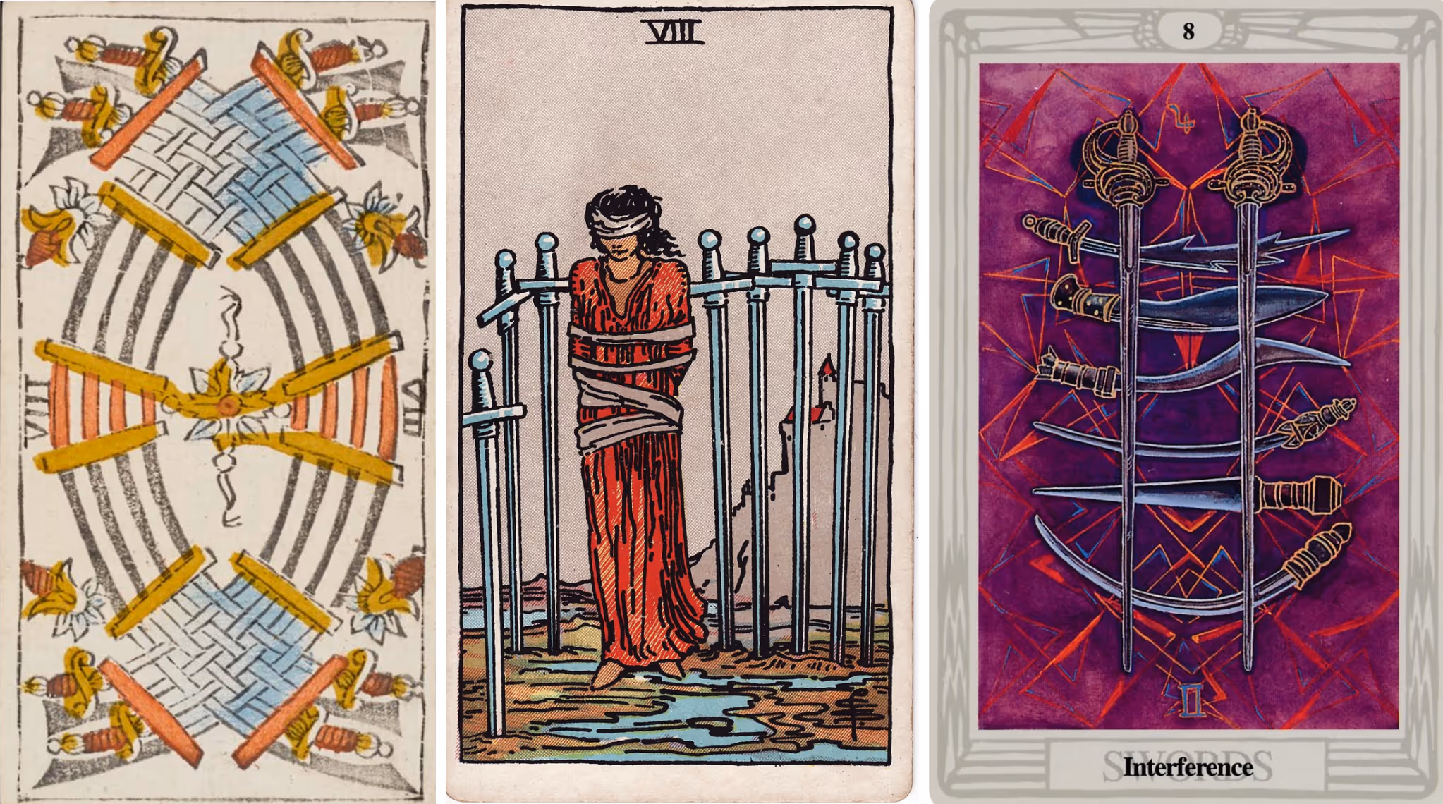The Eight of Swords (Tarot Triptych)