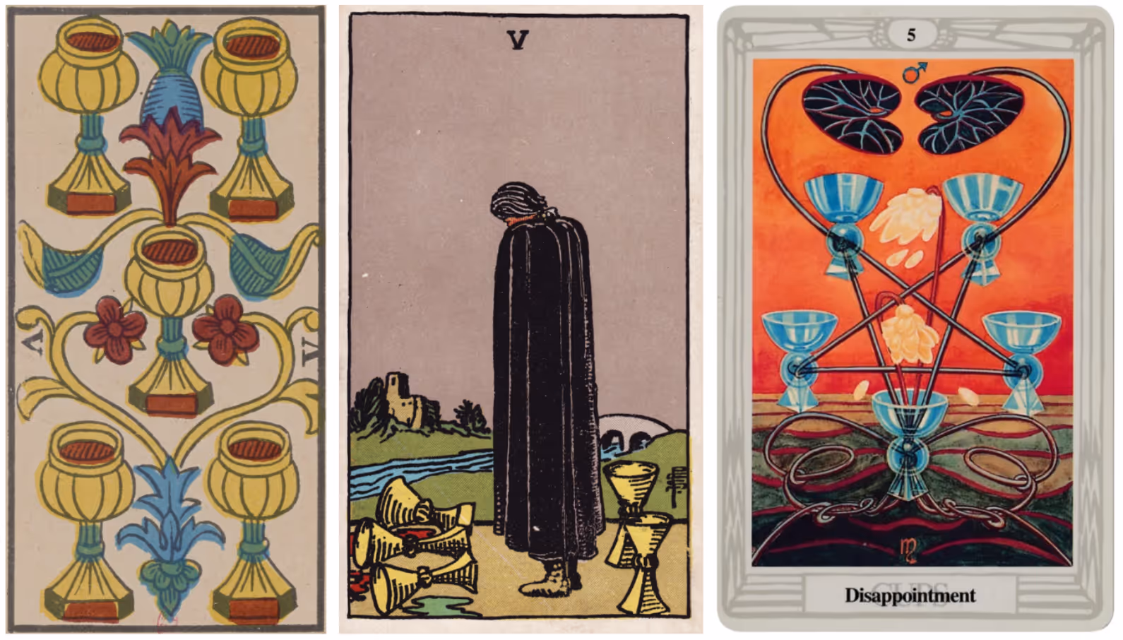 The Five of Cups (Tarot Triptych)