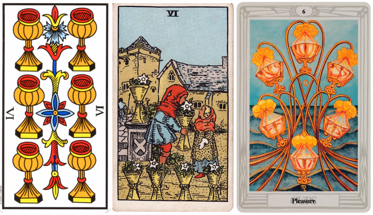 The Six of Cups (Tarot Triptych)