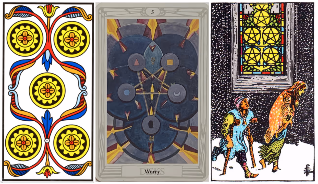 Five of Disks (Tarot Triptych)