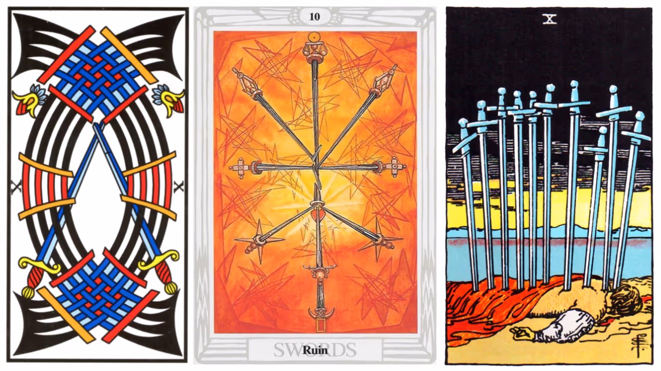 The Ten of Swords (Tarot Triptych)