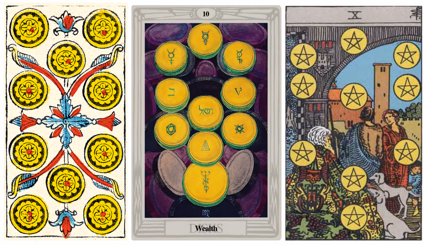 The Ten of Disks (Tarot Triptych)