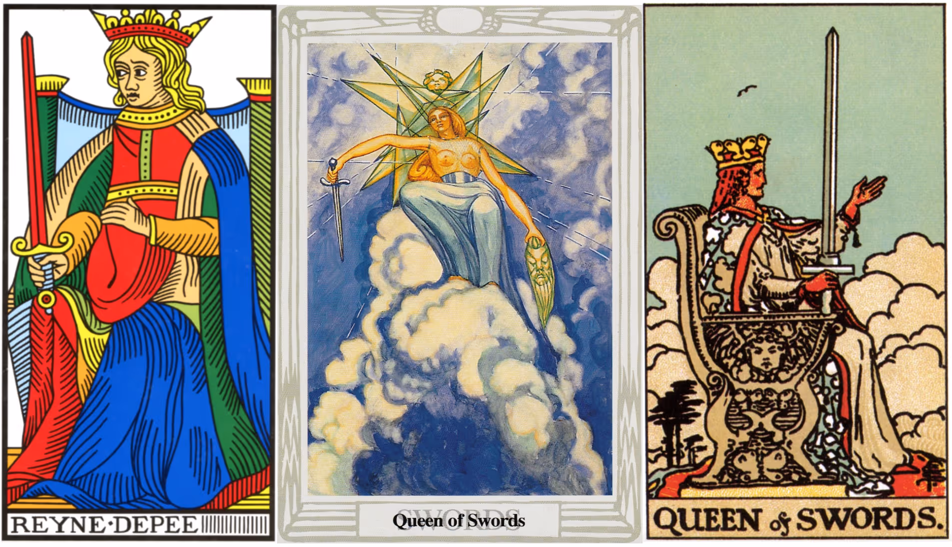 The Queen of Swords (Tarot Triptych)