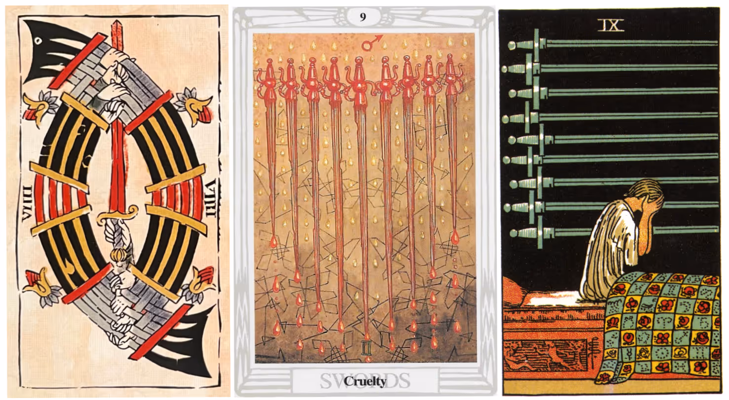 The Nine of Swords (Tarot Triptych)