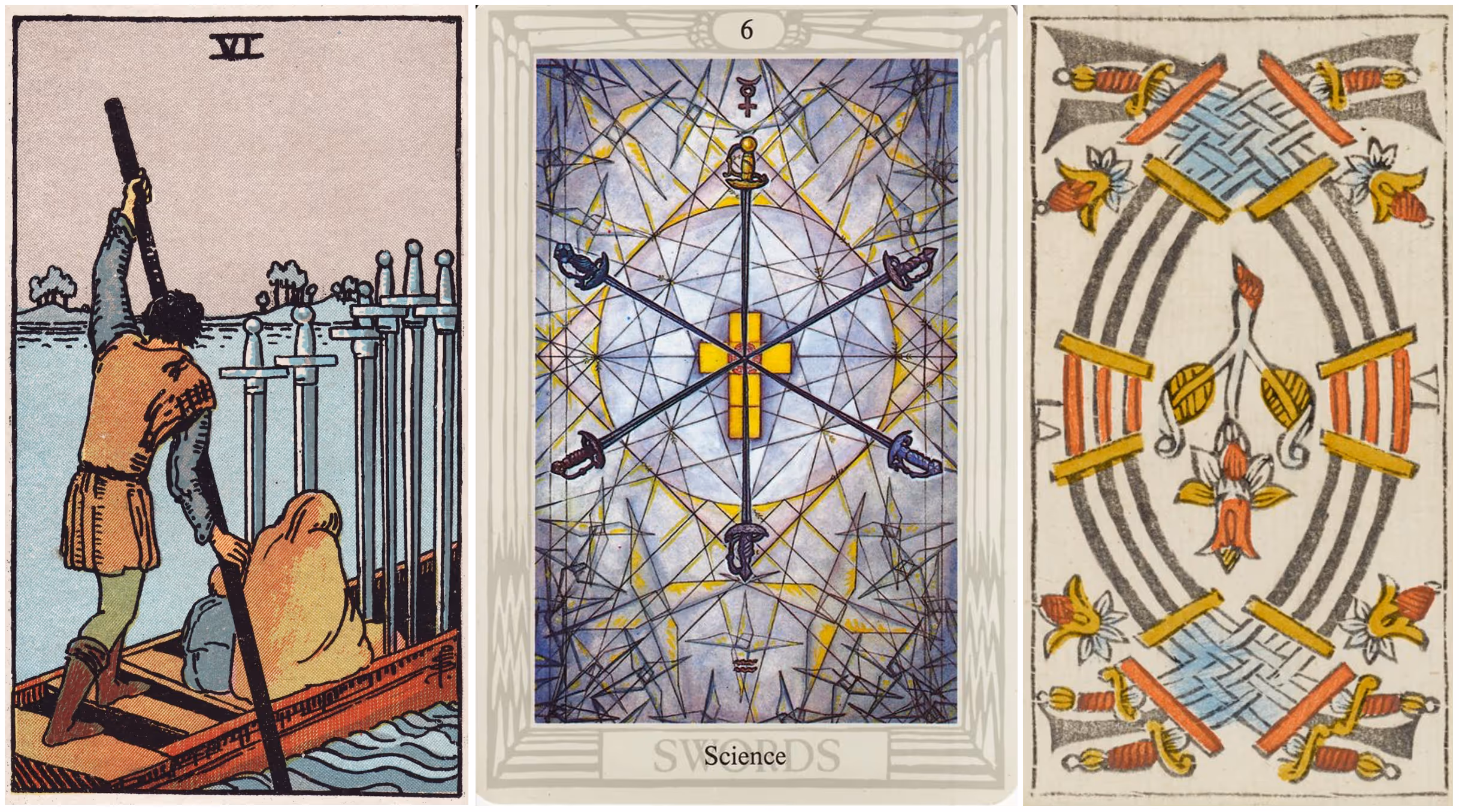 The Six of Swords (Tarot Triptych)