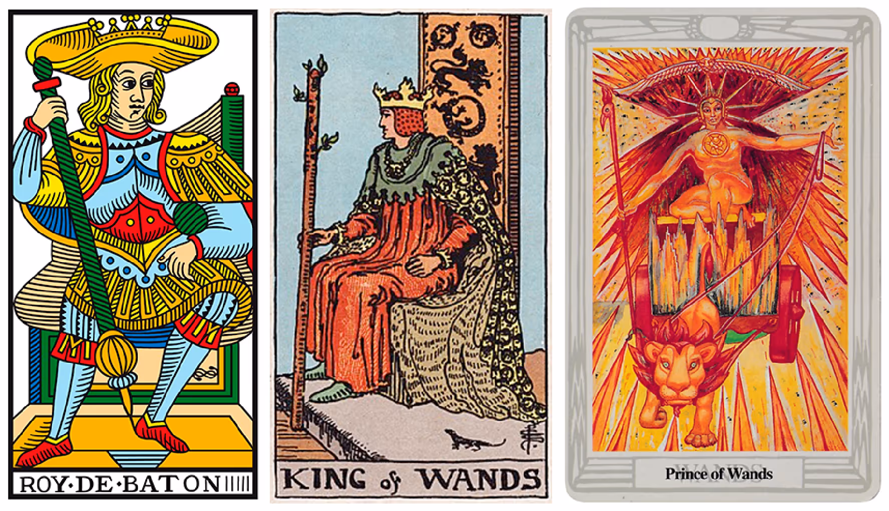 King of Wands / Prince of Wands (Tarot Triptych)
