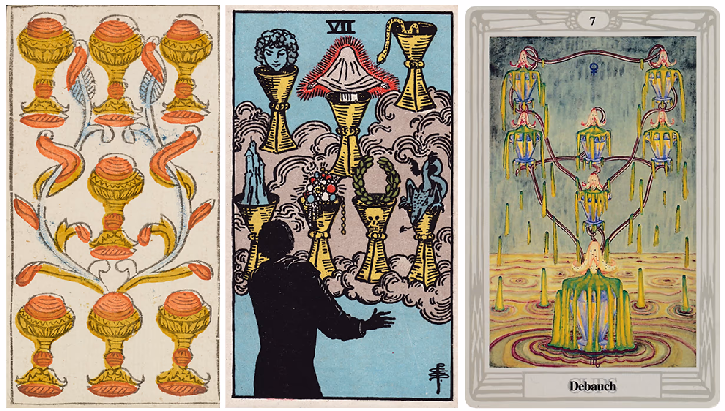 The Seven of Cups (Tarot Triptych)