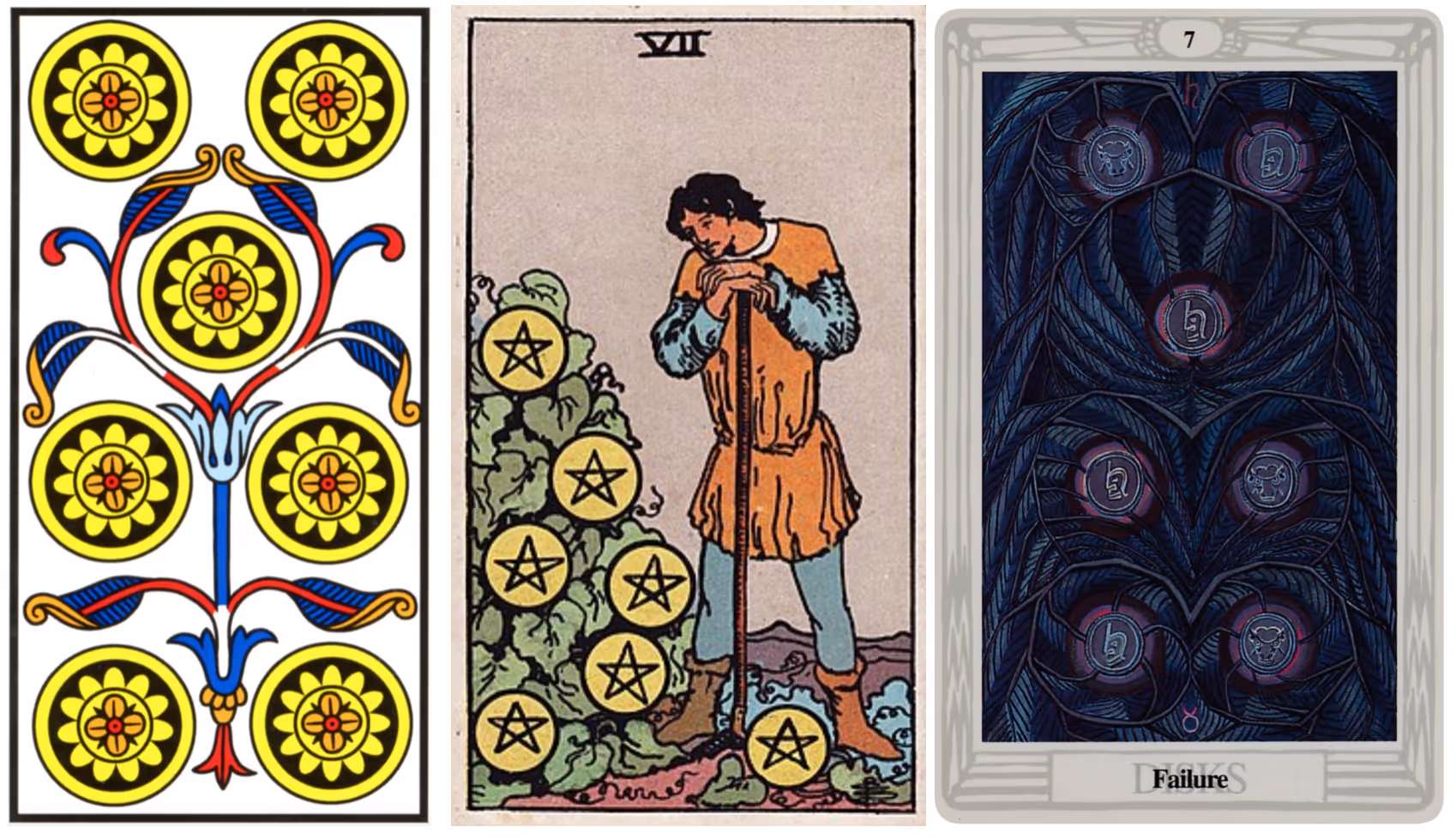 The Seven of Disks (Tarot Triptych)