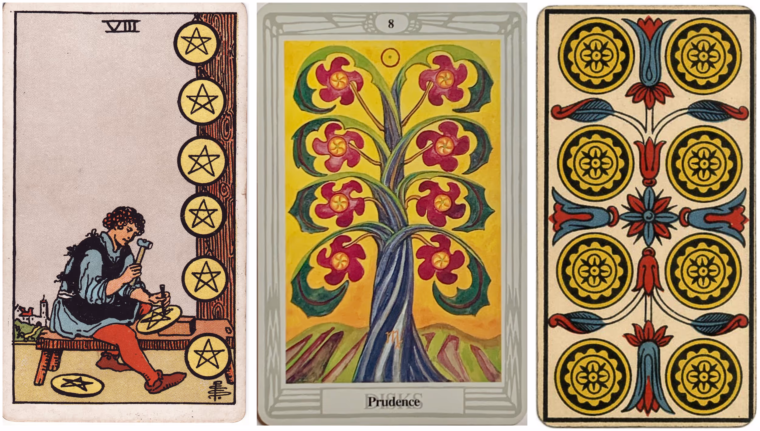 Eight of Disks (Tarot Triptych)