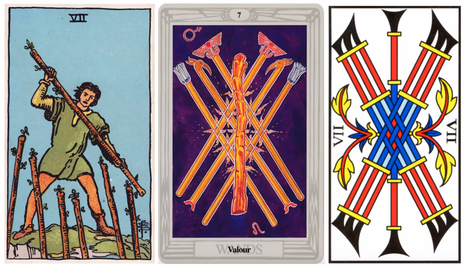 The Seven of Wands (Tarot Triptych)