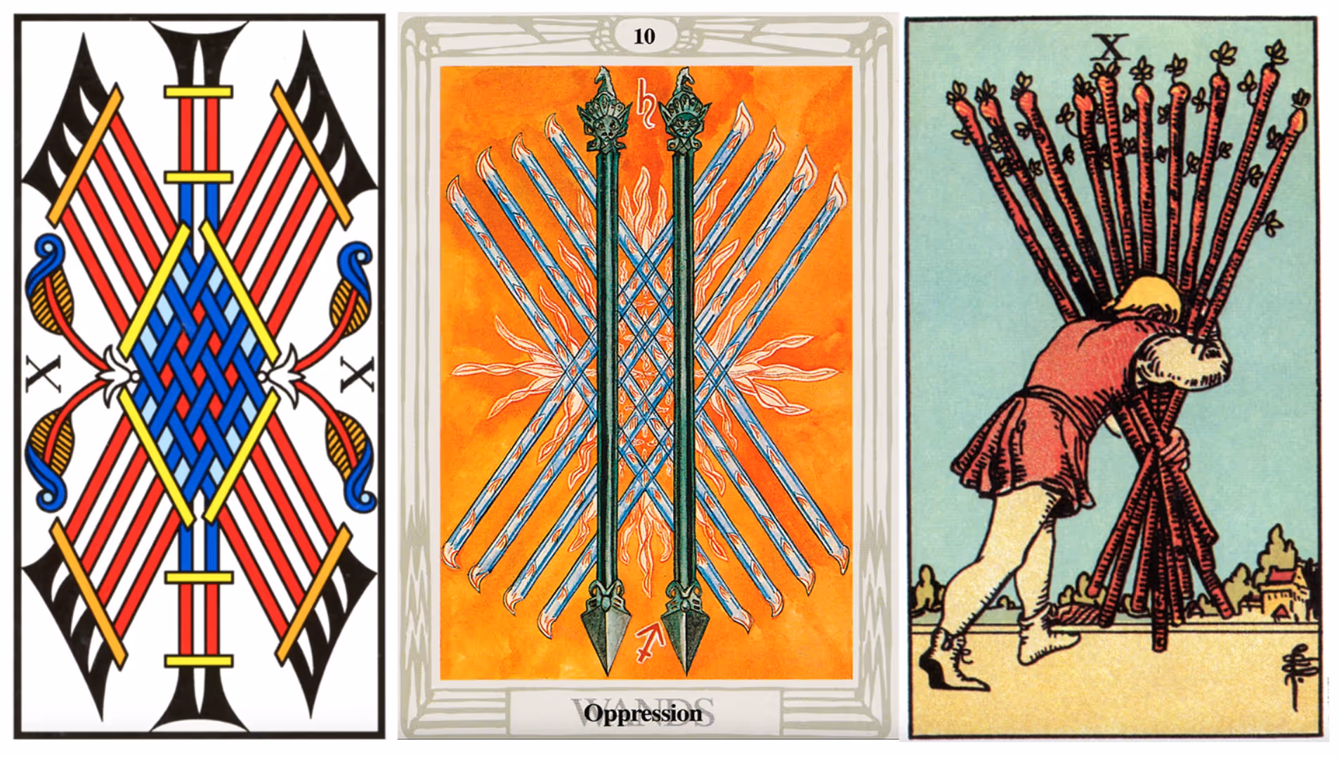 Ten of Wands (Tarot Triptych)