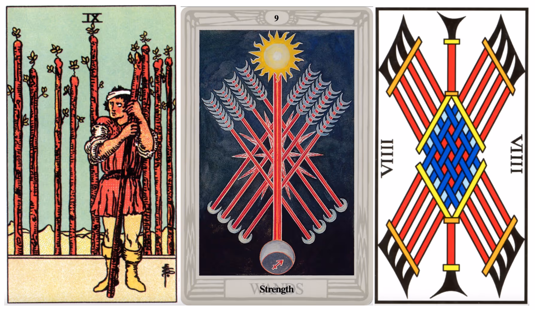 The Nine of Wands (Tarot Triptych)