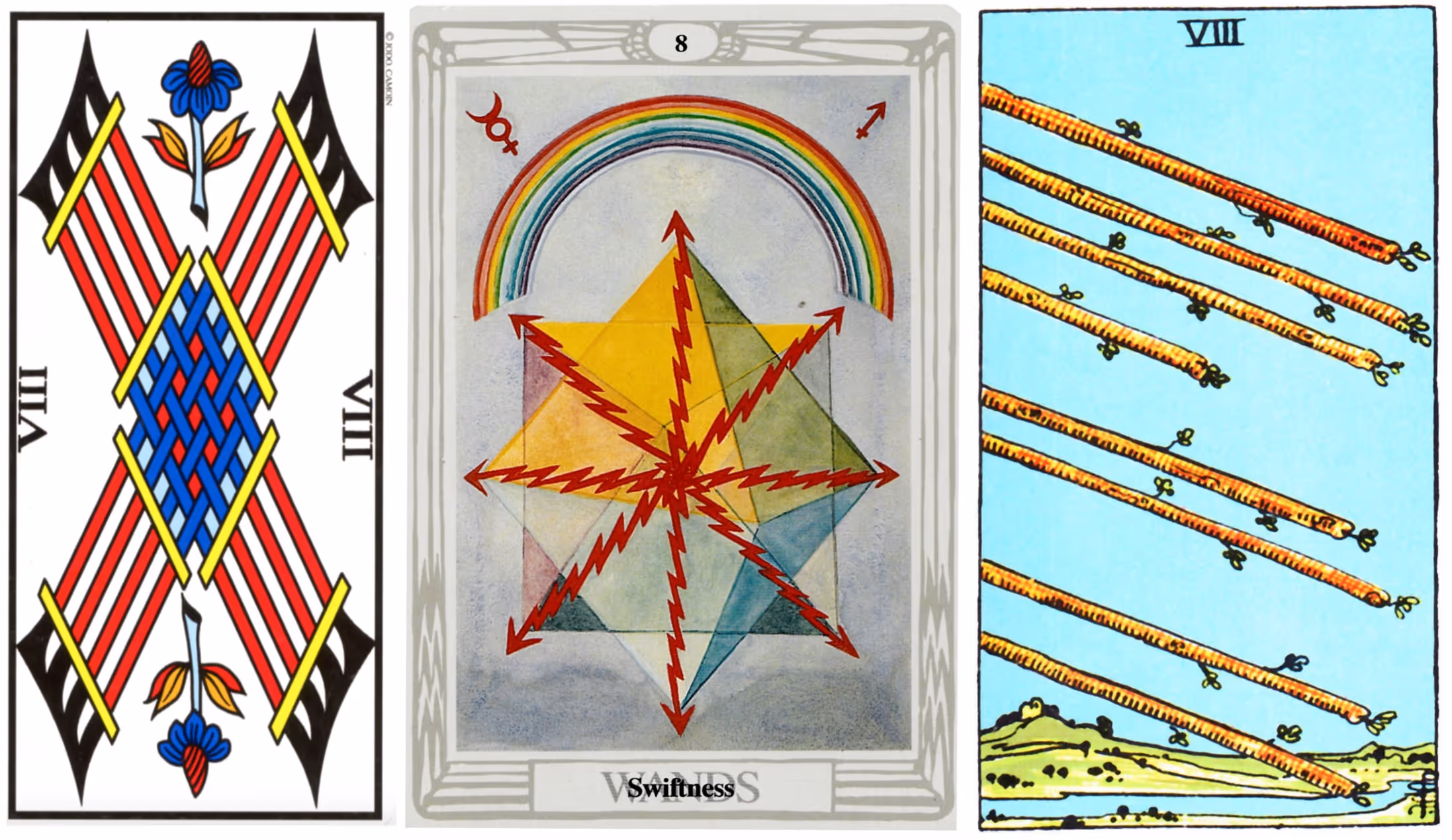 Eight of Wands (Tarot Triptych)