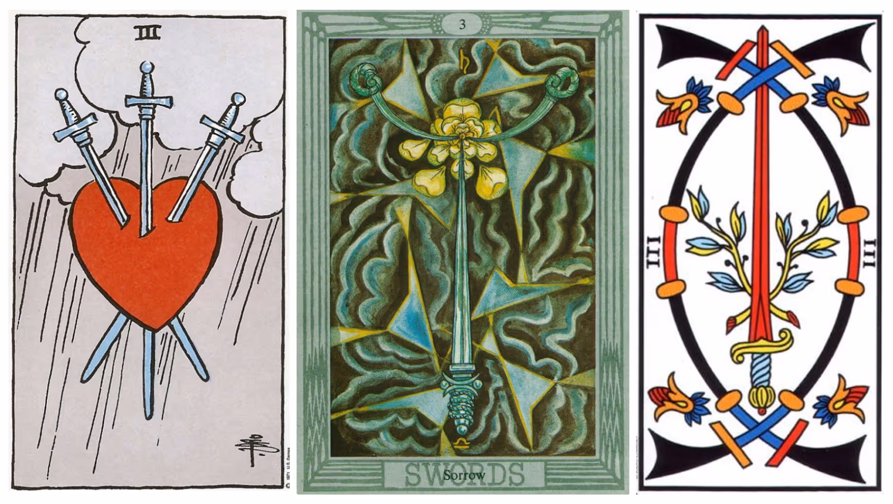 Three of Swords (Tarot Triptych)