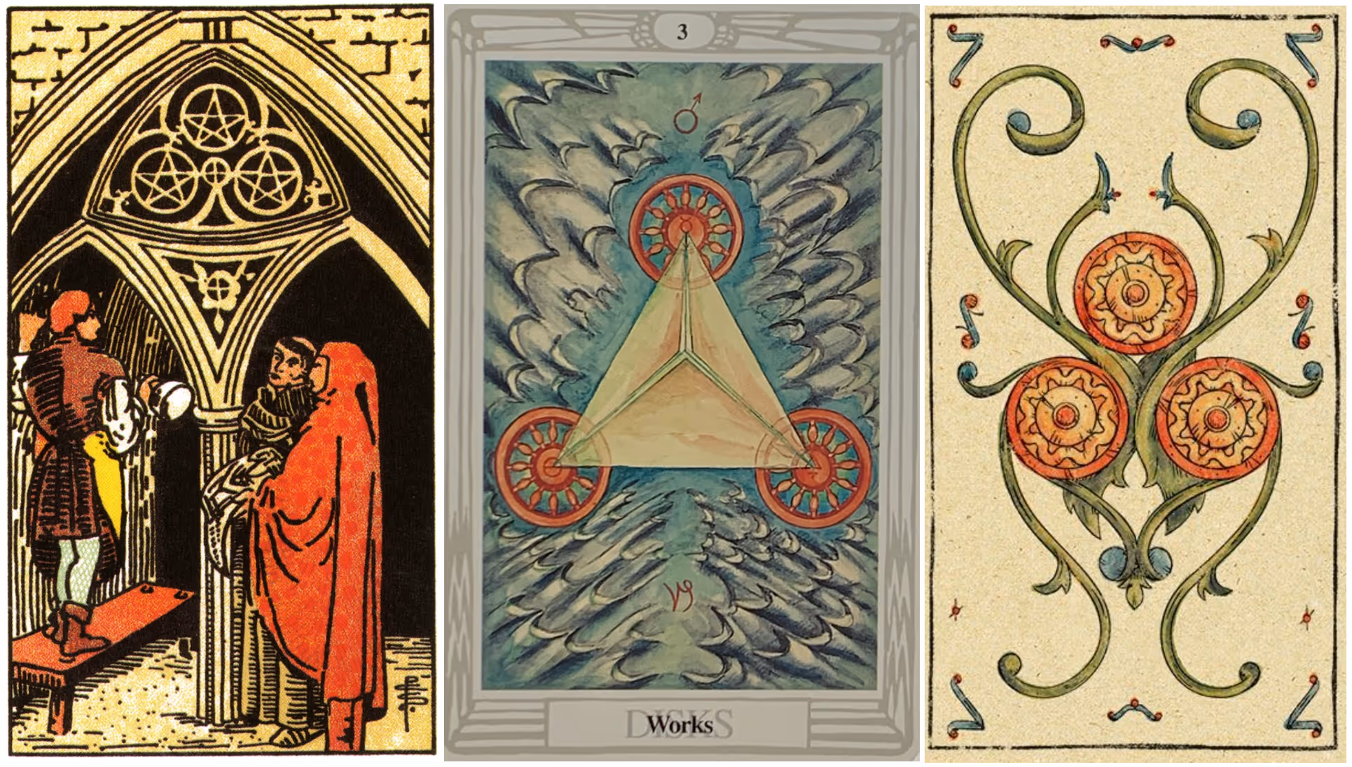 The Three of Disks (Tarot Triptych)