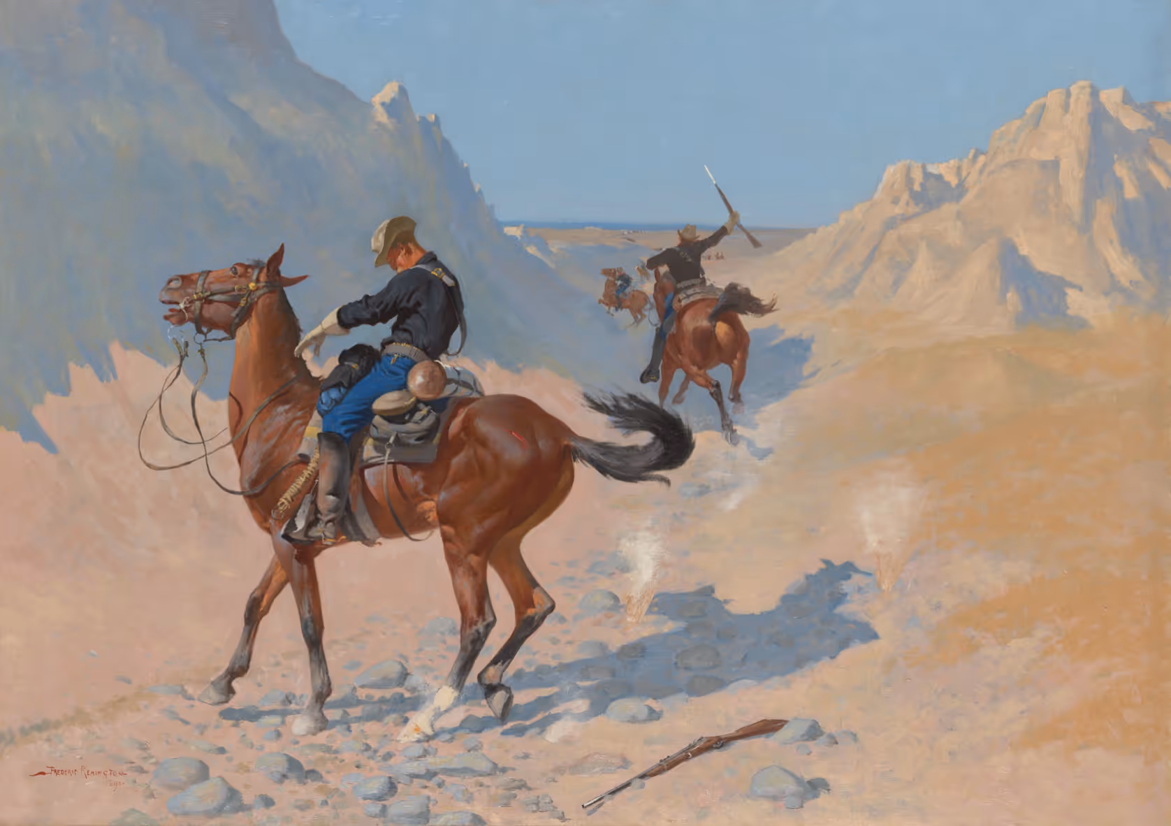 FREDERIC REMINGTON, 1890. OIL ON CANVAS.