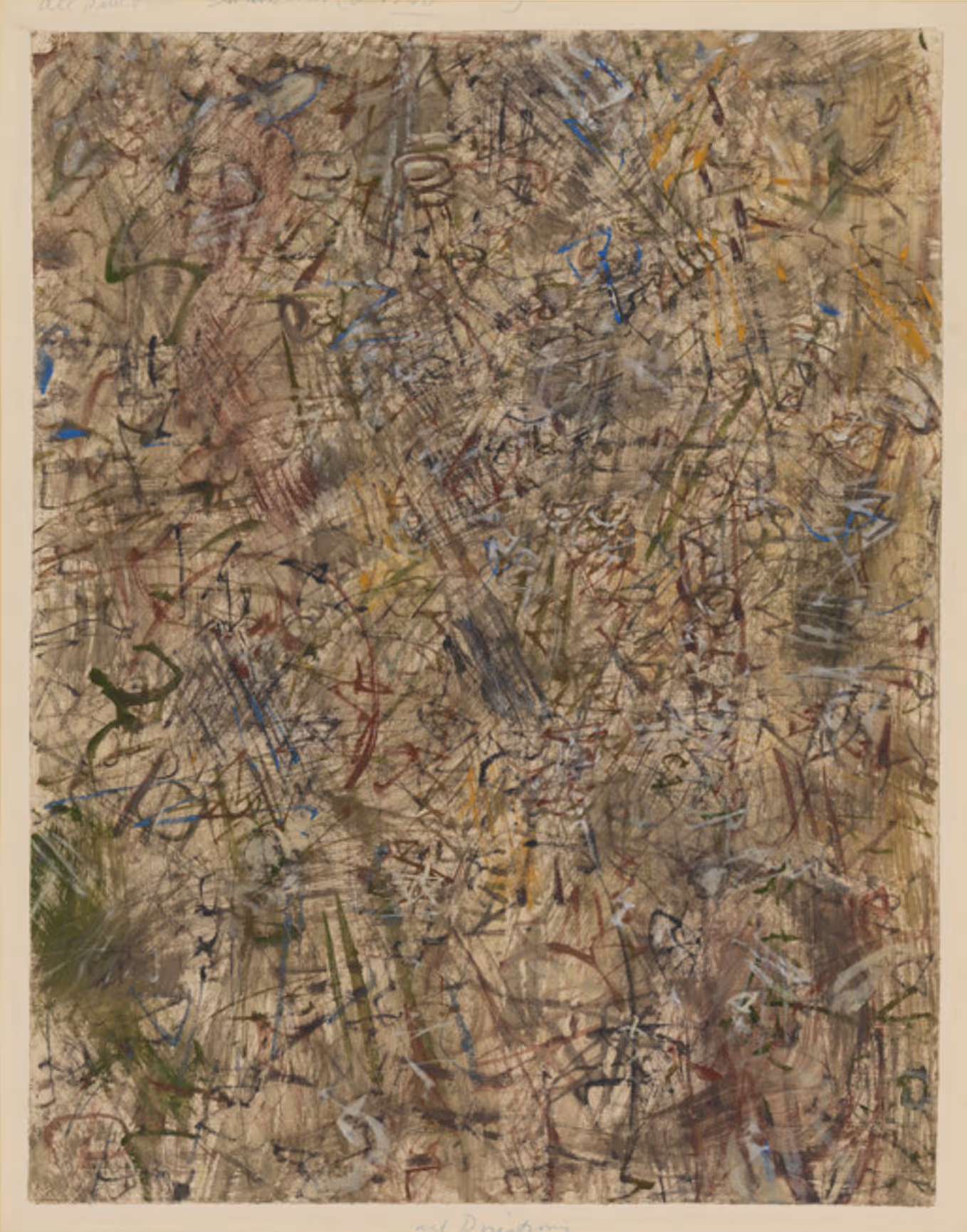 MARK TOBEY, 1957. TEMPERA ON PAPER.