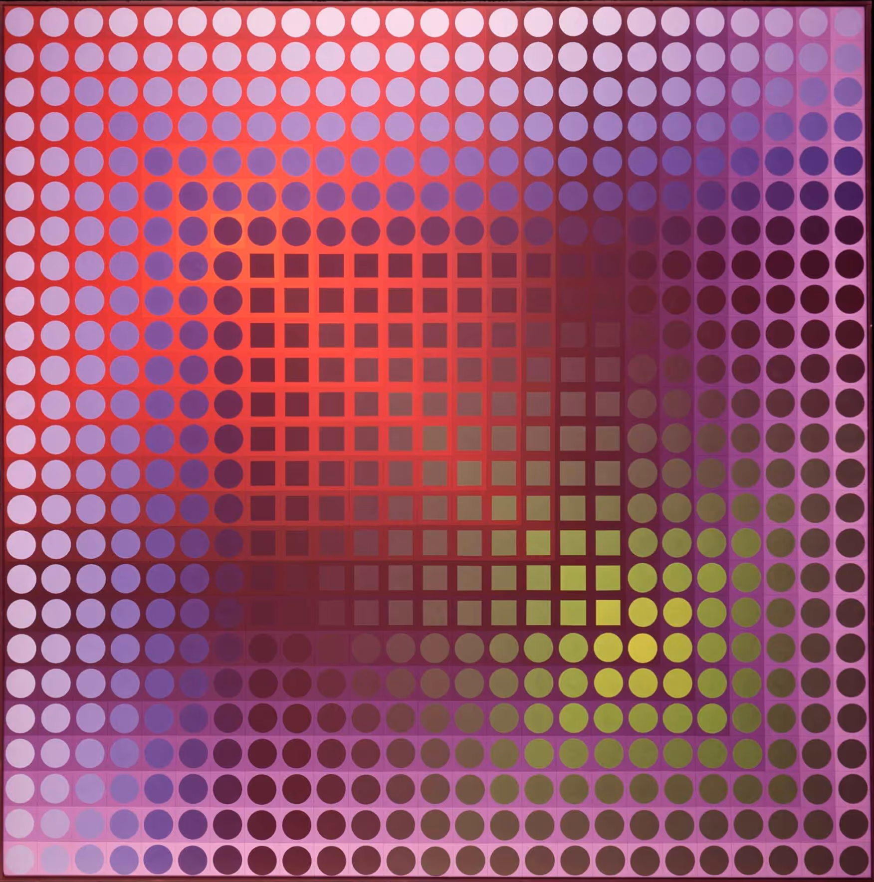 VICTOR VASARELY, c.1968. TEMPERA ON CANVAS.