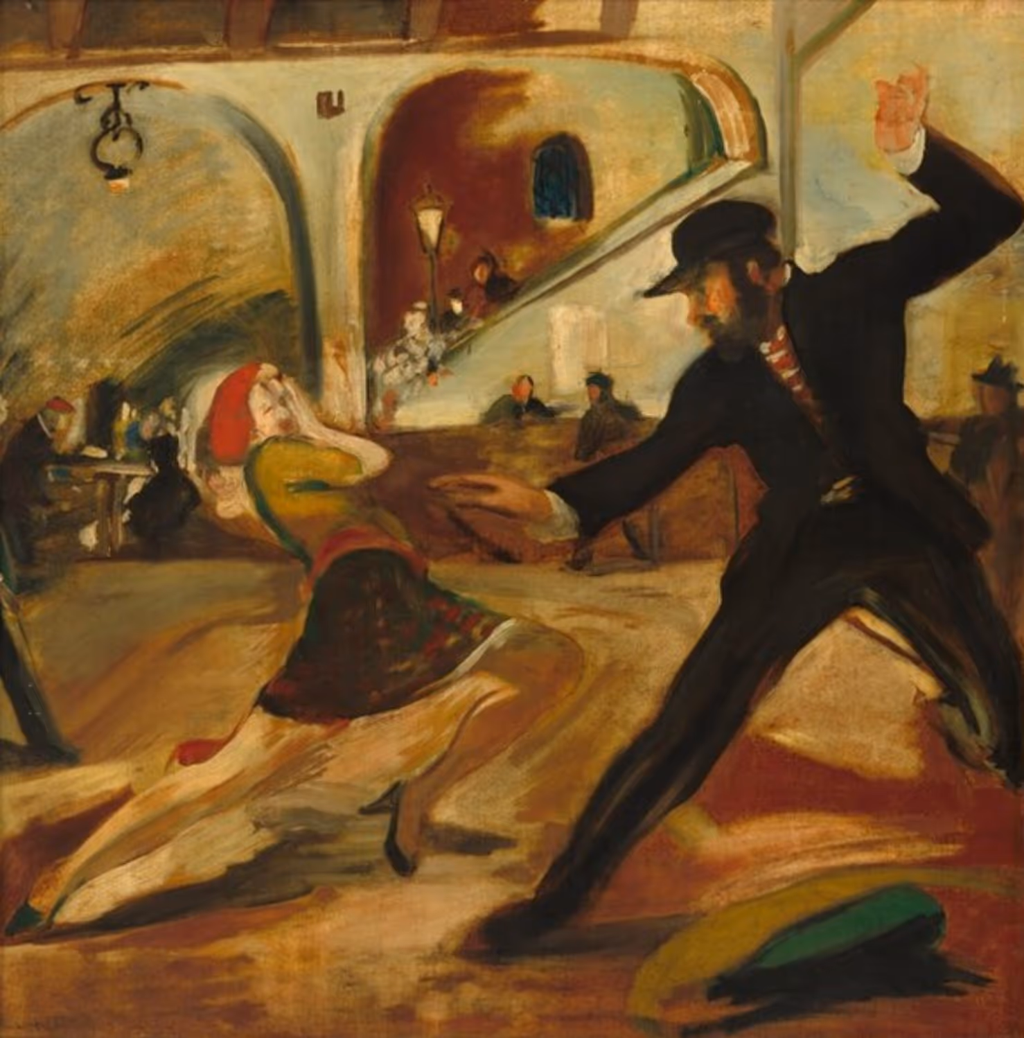 FRANZ KLINE, 1940. OIL ON CANVAS BOARD.