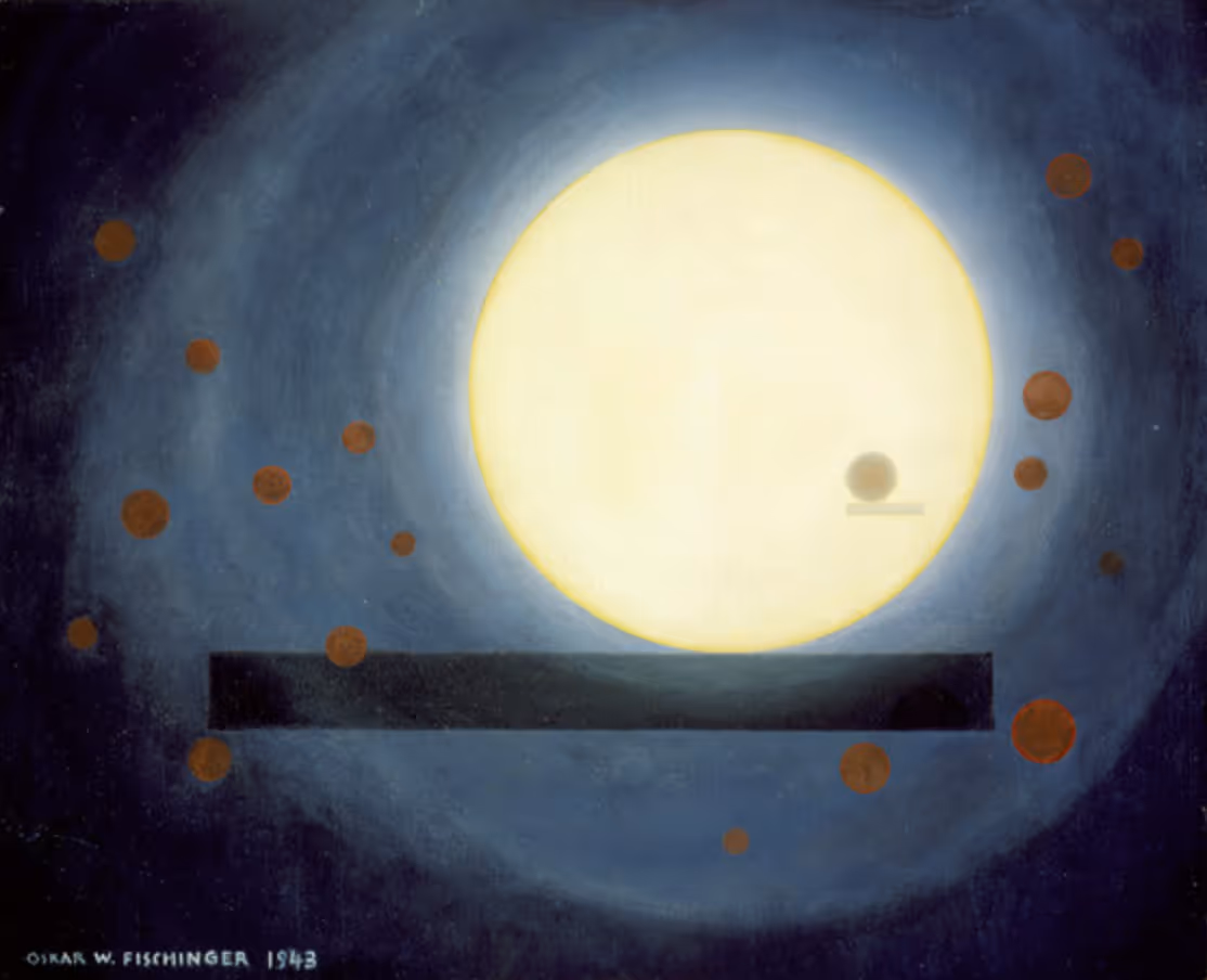 OSKAR FISCHINGER, 1943. OIL ON PANEL.