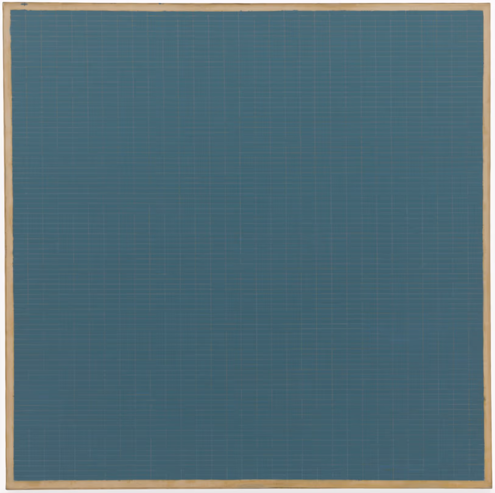 AGNES MARTIN, 1963. CRAYON, GOLD LEAF AND OIL ON LINEN.