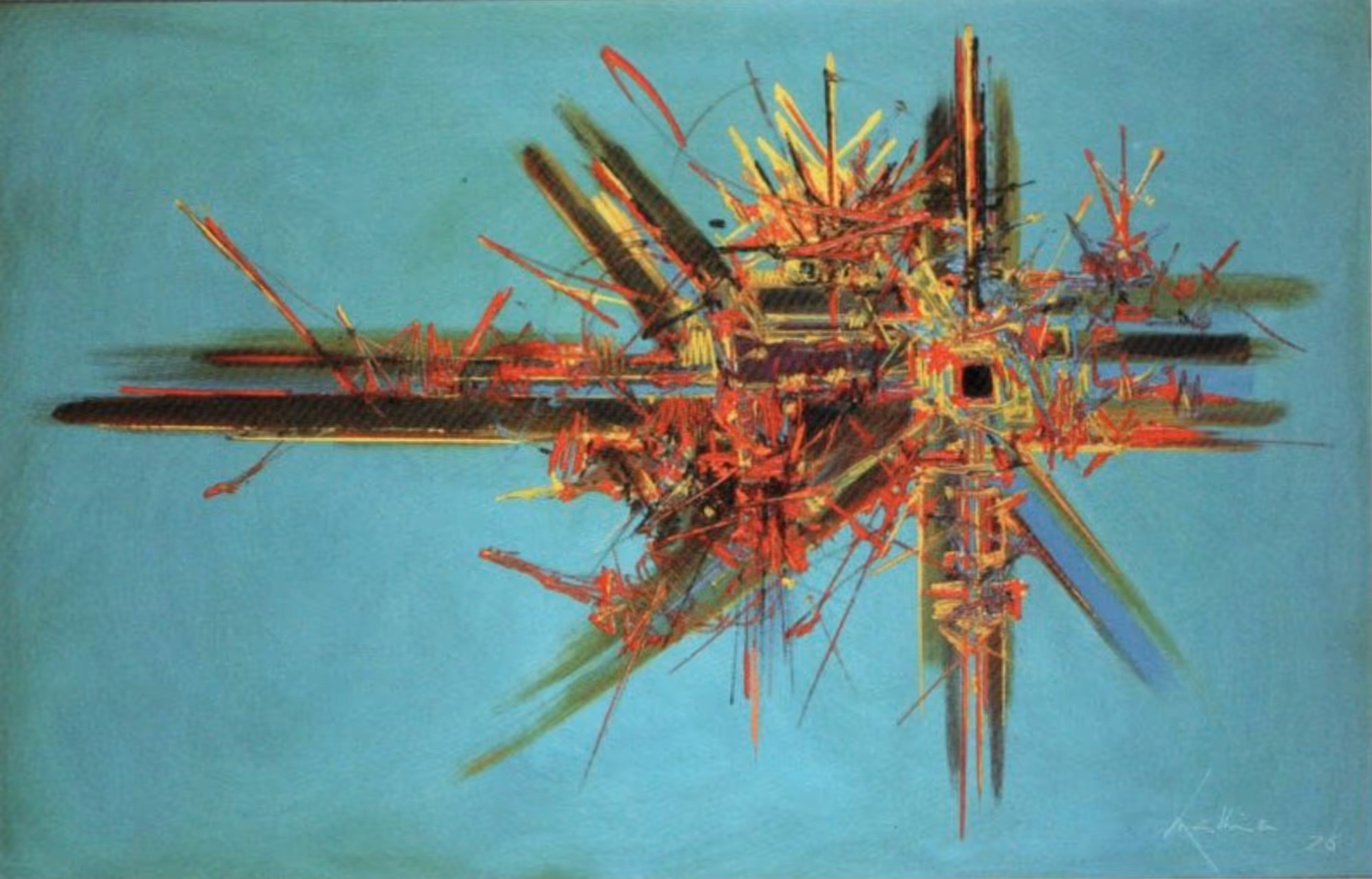 GEORGES MATHIEU, c.1965. OIL ON CANVAS.
