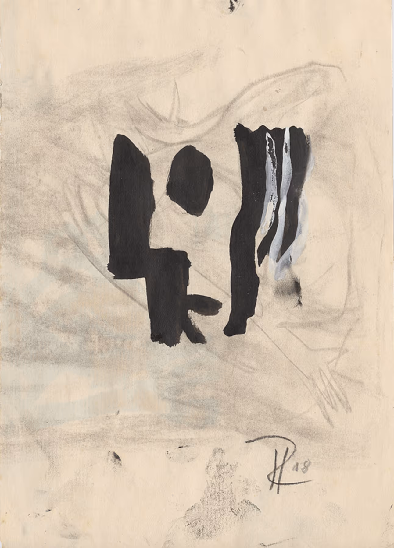 HANS RICHTER, 1918. INK AND CHARCOAL ON PAPER.