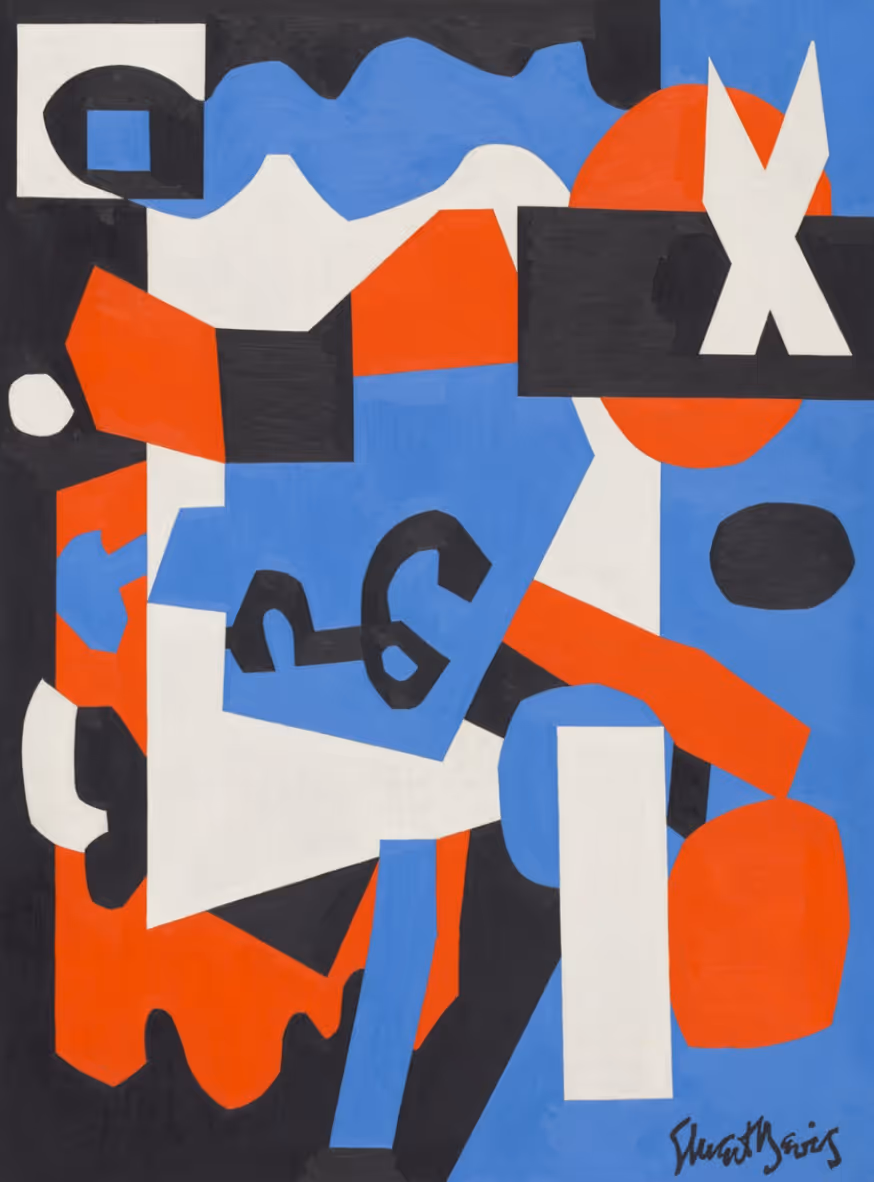 STUART DAVIS, 1955. OIL ON CANVAS.