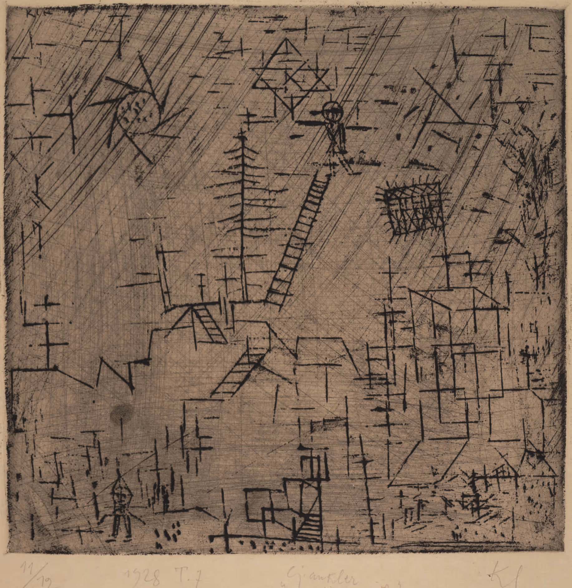 PAUL KLEE, 1928. ETCHING.