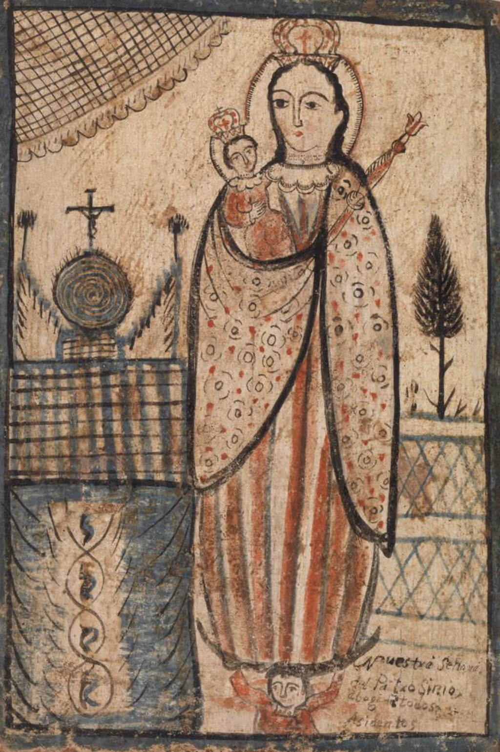 PEDRO FRESQUIS, c.1815. WATER BASED PAINT ON WOOD PANEL.