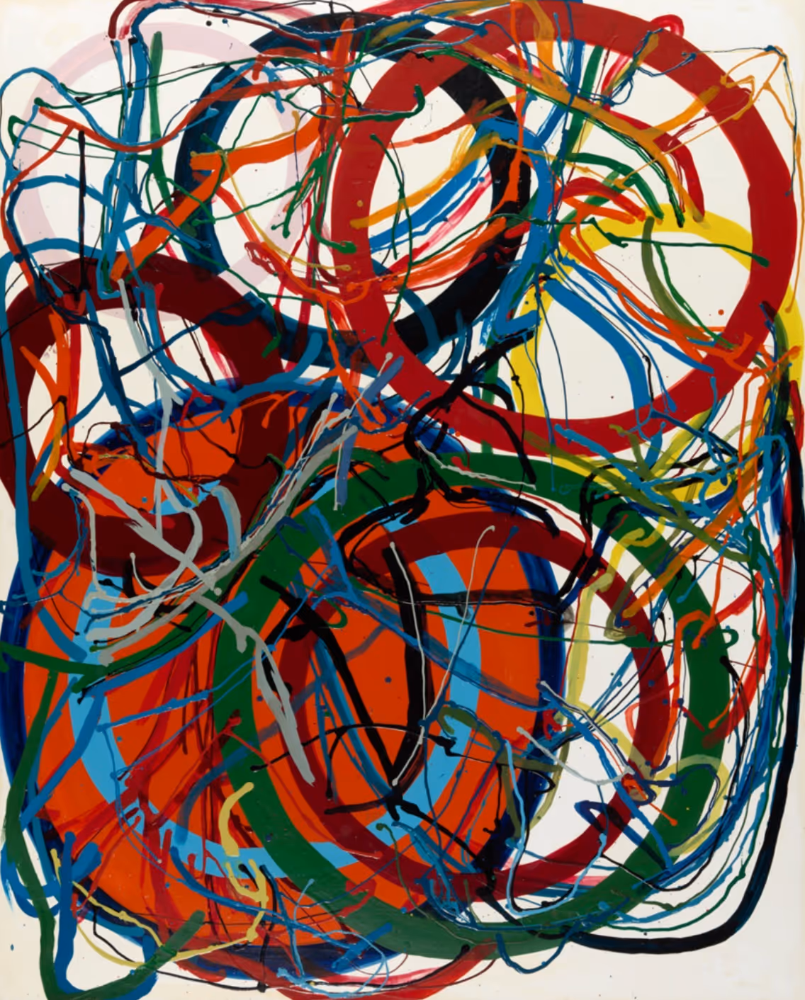 TANAKA ATSUKO, 1964. ENAMEL ON CANVAS.