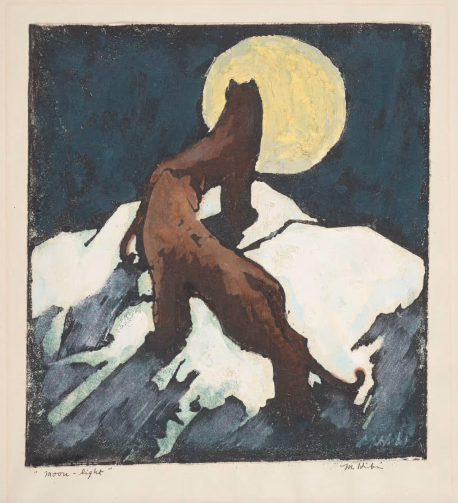 GEORGE MATSUSABURO HIBI, 1945. WOODCUT ON PAPER.