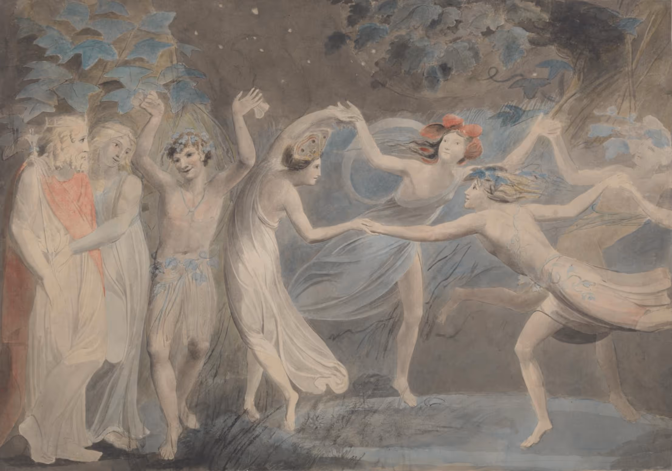 WILLIAM BLAKE, c.1786. WATERCOLOR AND GRAPHITE ON PAPER