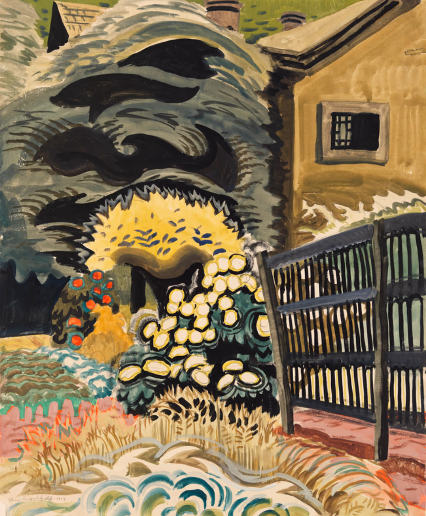 CHARLES BURCHFIELD, 1917. WATERCOLOR AND PENCIL ON PAPER.