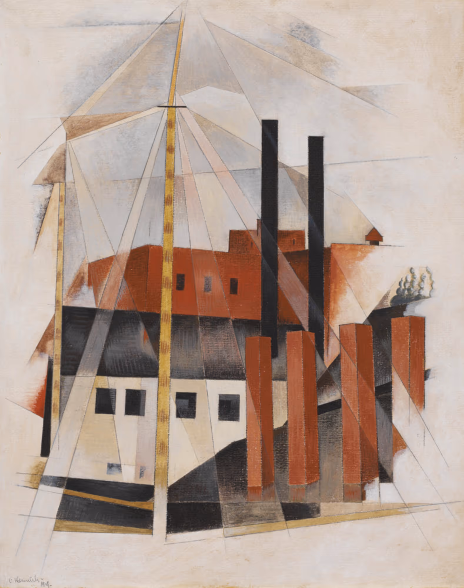 CHARLES DEMUTH, 1919. DISTEMPER ON COMPOSITION BOARD.