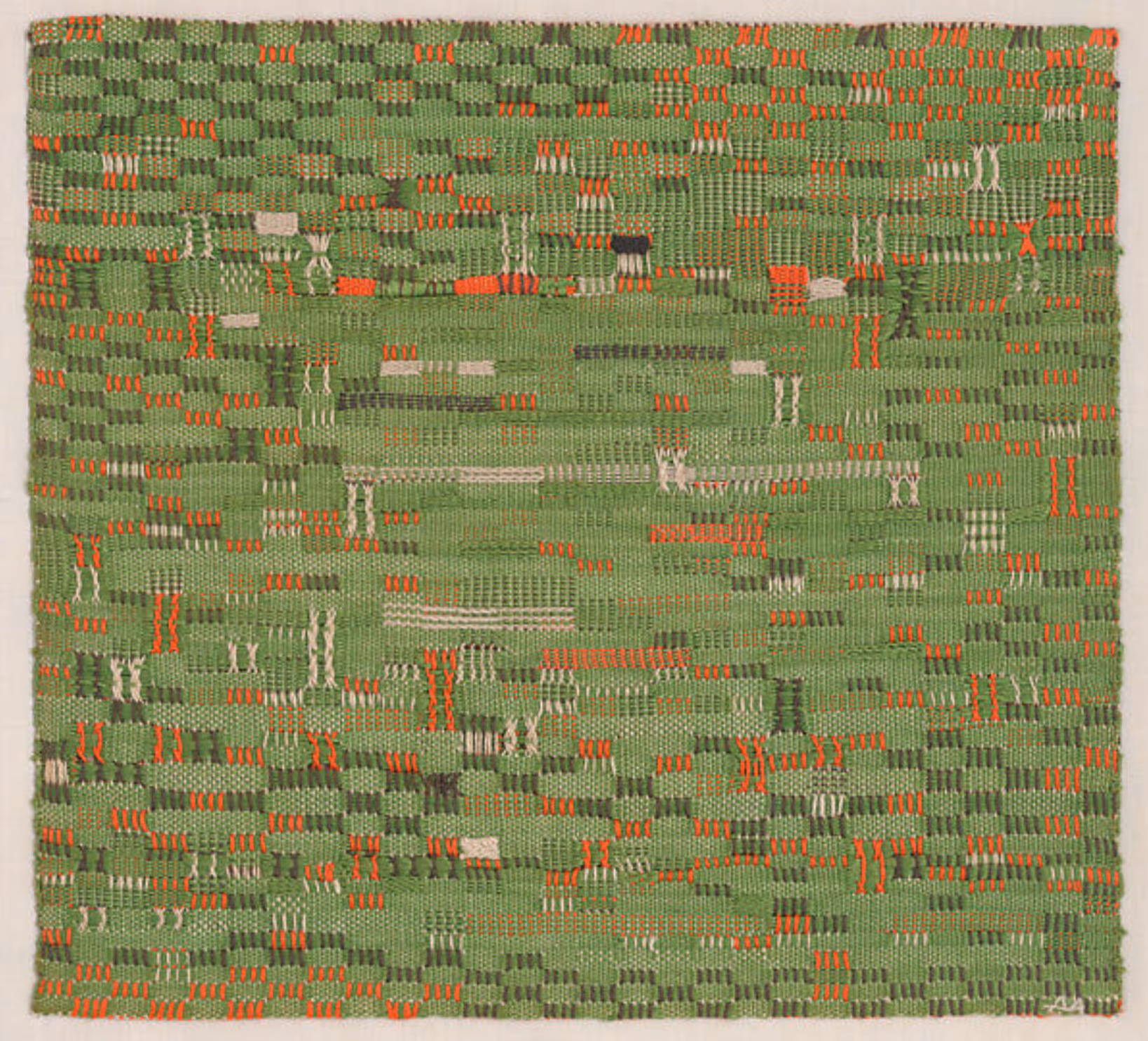 ANNI ALBERS, 1958. MERCERIZED COTTON.