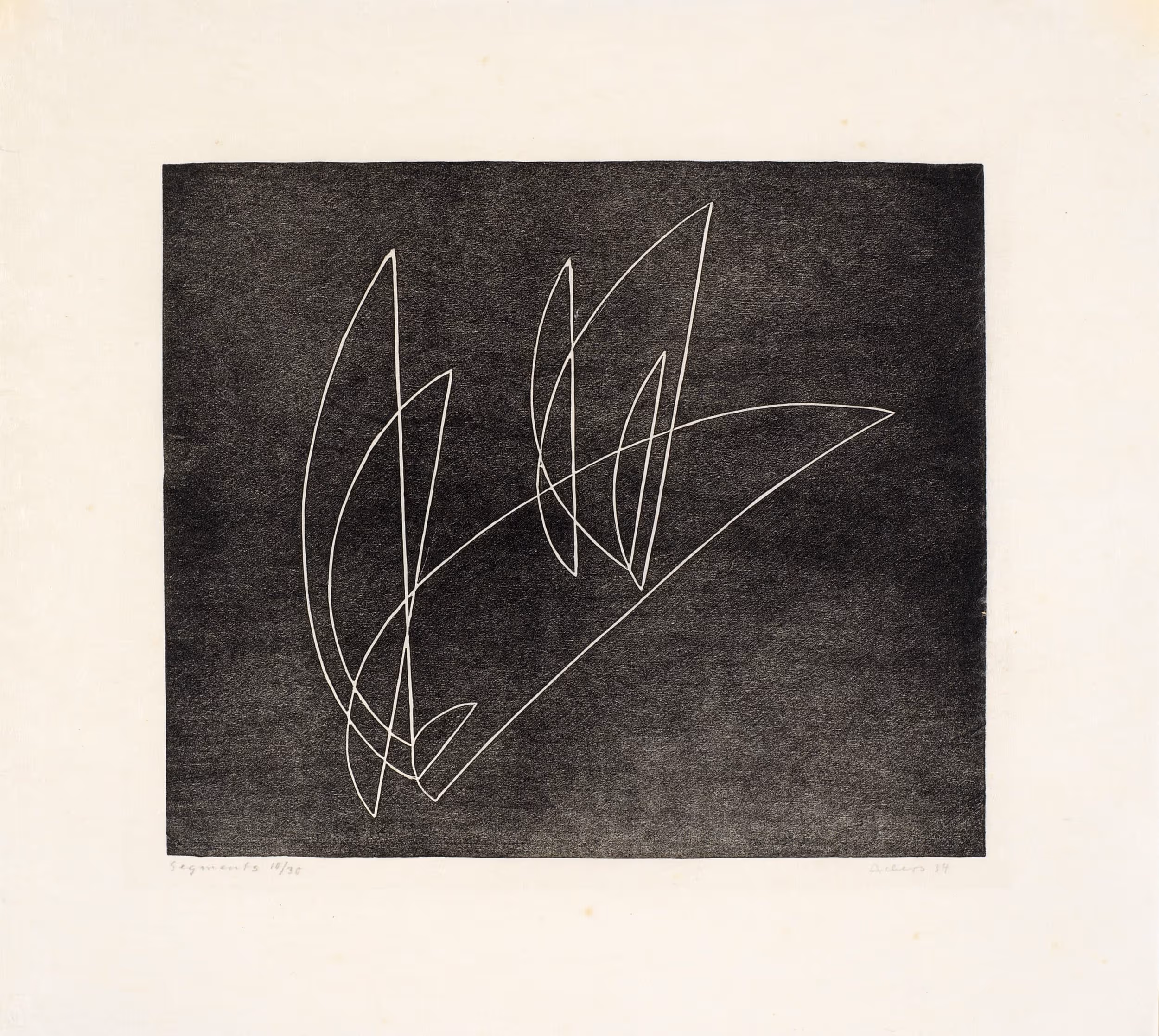 JOSEF ALBERS, 1934. LINOCUT PRINT ON JAPANESE PAPER.
